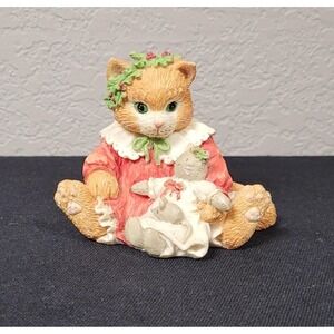 Enesco Calico Kittens Figurine Dressed In Our Holiday Best #628190 (1993)